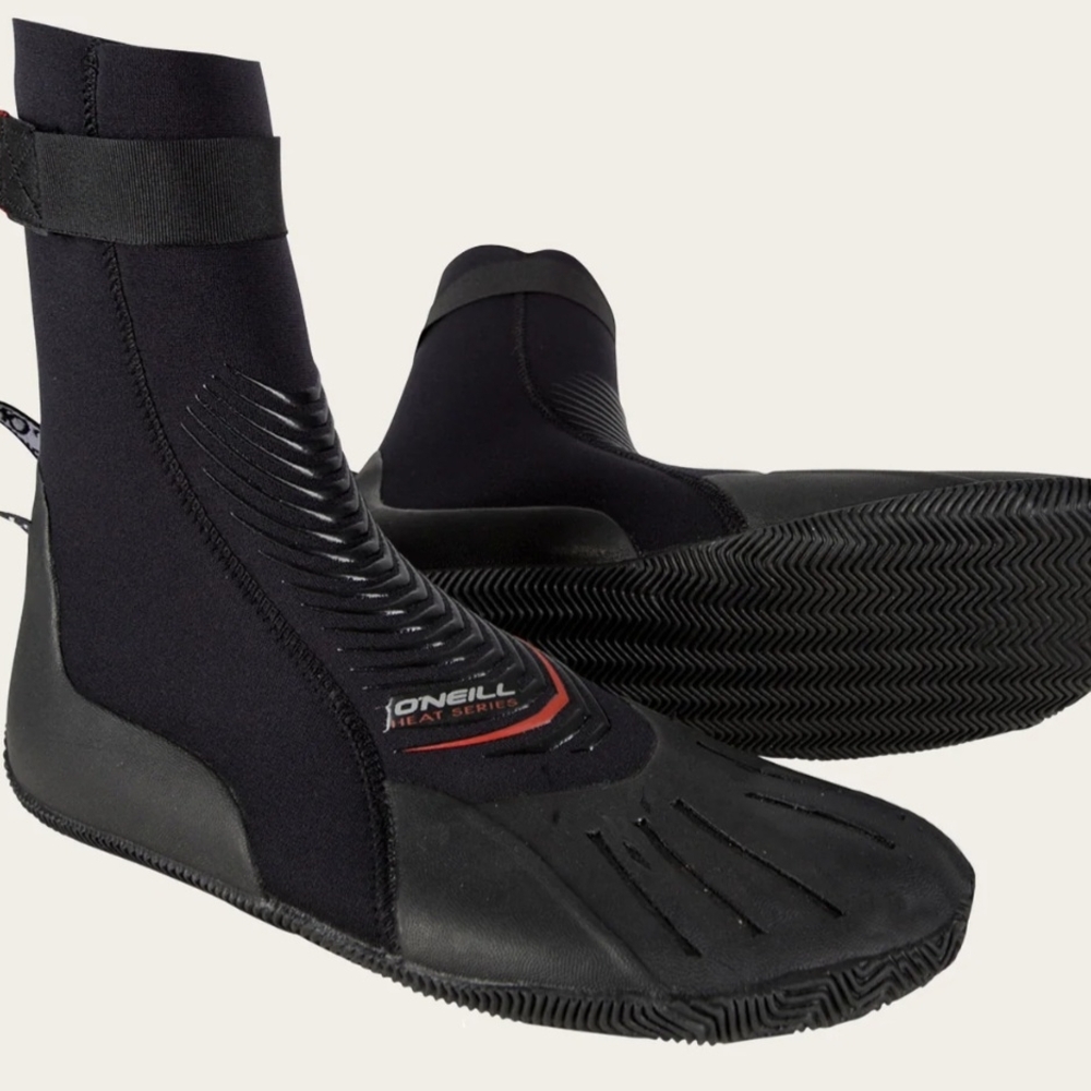 O'Neill Black Neoprene Wetsuit Boots HEAT RT 3MM BOOT In Size 9 Black